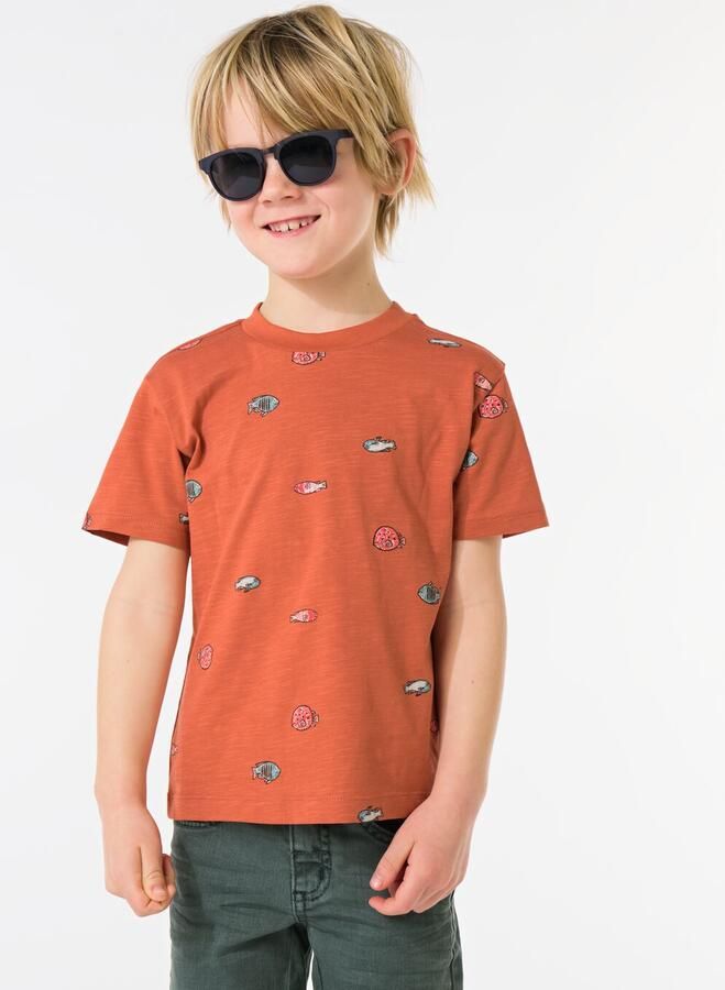 HEMA Kinder T-shirt Vissen Lichtbruin (lichtbruin) - Foto 2