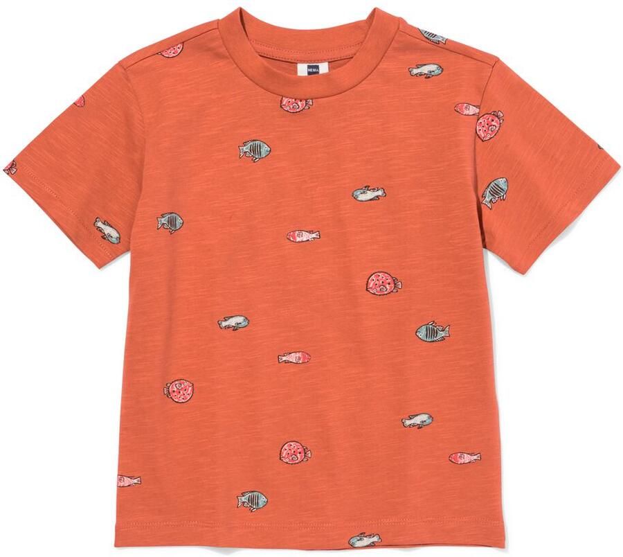 HEMA Kinder T-shirt Vissen Lichtbruin (lichtbruin)