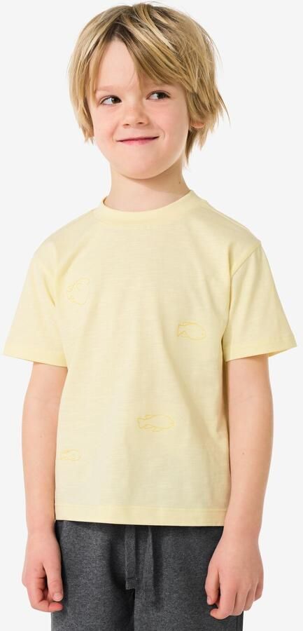 HEMA Kinder T-shirt Vissen Lichtgeel (lichtgeel)