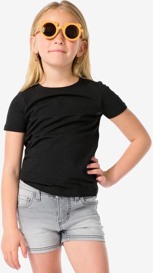 HEMA Kinder T-shirts Biologisch Katoen 2 Stuks Zwart (zwart)