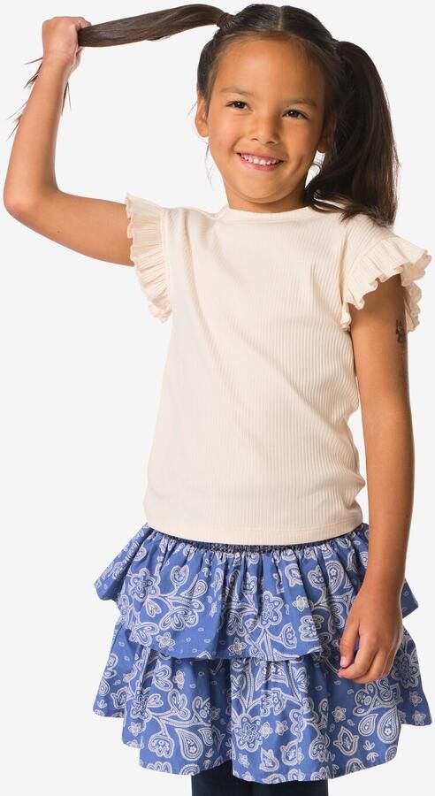 HEMA Kinder T-shirts Rib Bloemen 2 Stuks Ecru (ecru) - Foto 2