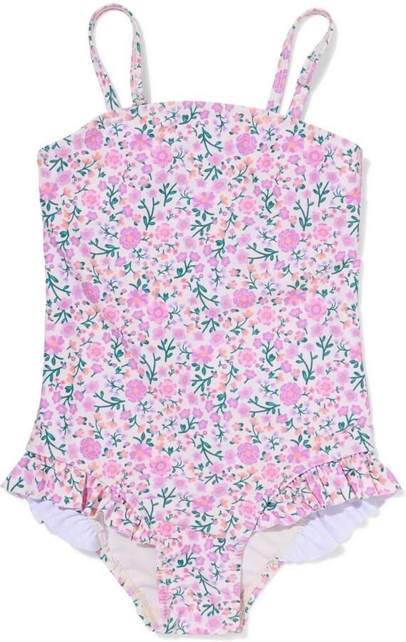 HEMA Kinderbadpak Bloemen Lila (lila)