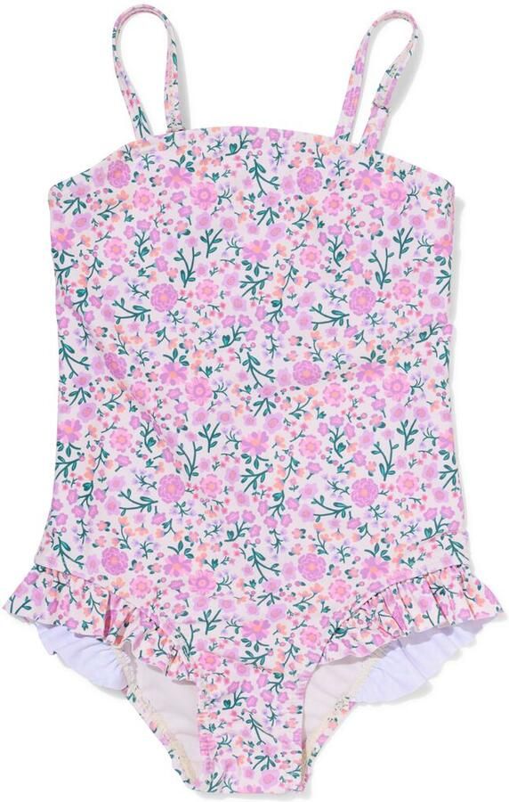 HEMA Kinderbadpak Bloemen Lila (lila)