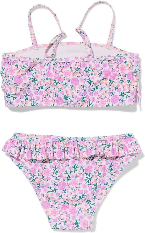 HEMA Kinderbikini Bloemen Ruffels Lila (lila)