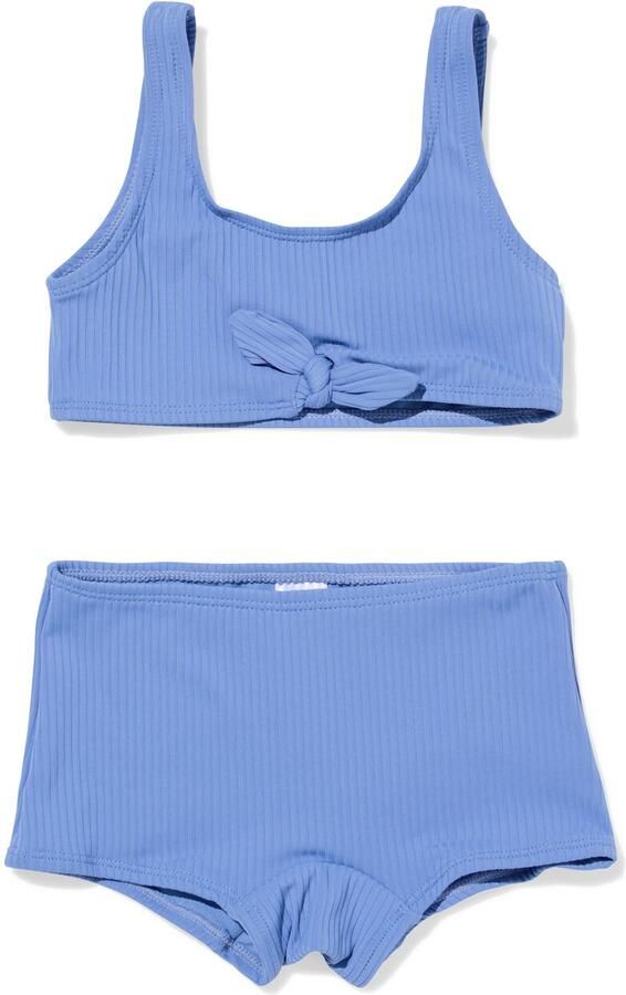 HEMA Kinderbikini Rib Blauw (blauw)