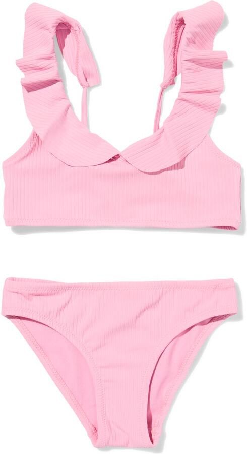 HEMA Kinderbikini Rib Roze (roze)