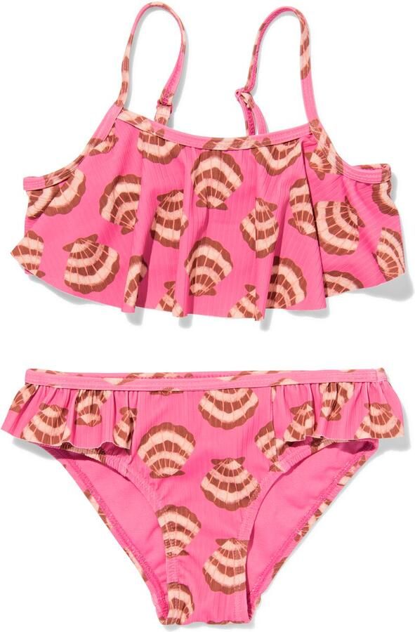 HEMA Kinderbikini Rib Schelpen Roze (roze)