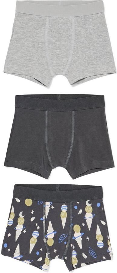 HEMA Kinderboxers Ijsjes 3 Stuks Antraciet (antraciet) - Foto 2
