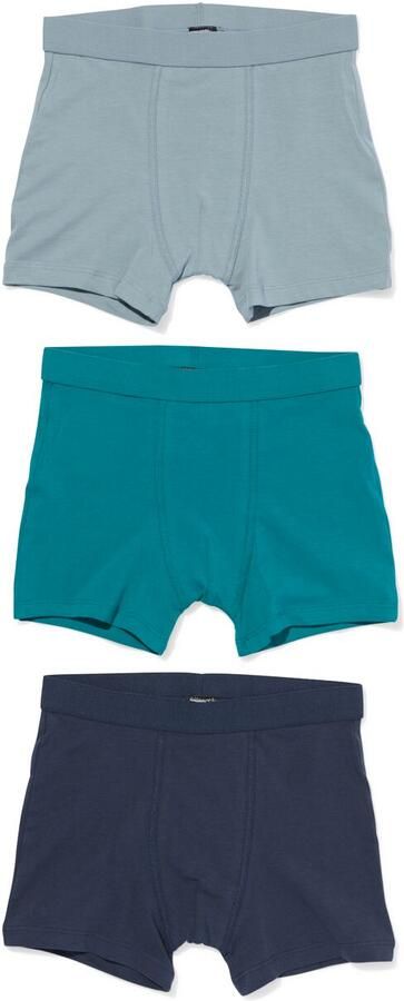 HEMA Kinderboxers Katoen 3 Stuks Blauw (blauw)