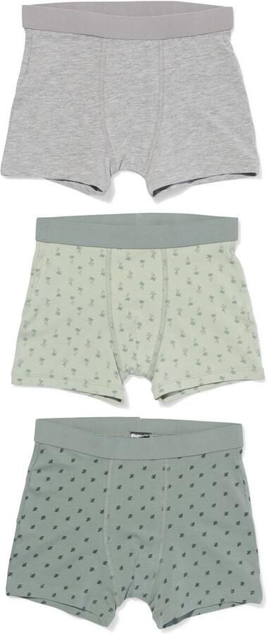 HEMA Kinderboxers Katoen 3 Stuks Groen (groen)