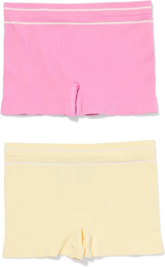 HEMA Kinderboxers Naadloos Katoen Rib 2 Stuks Multi (multi)