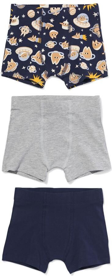 HEMA Kinderboxers Ruimte 3 Stuks Donkerblauw