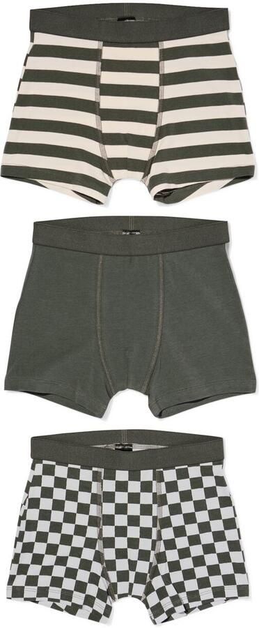 HEMA Kinderboxers Strepen 3 Stuks Grijs (grijs)