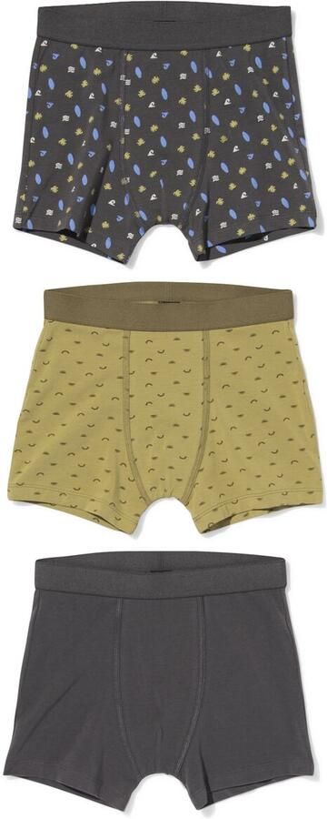 HEMA Kinderboxers Surf 3 Stuks Antraciet (antraciet)
