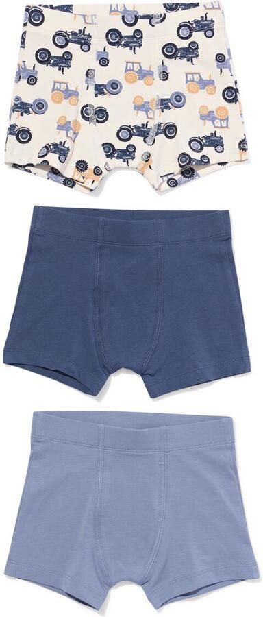 HEMA Kinderboxers Tractor 3 Stuks Blauw (blauw)