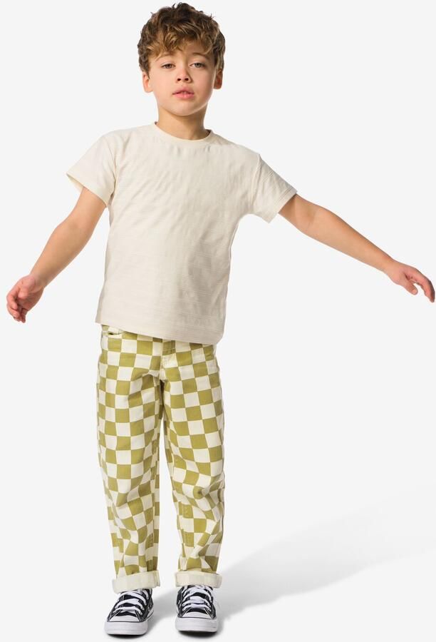 HEMA Kinderbroek Regular Fit Blokken Groen (groen)