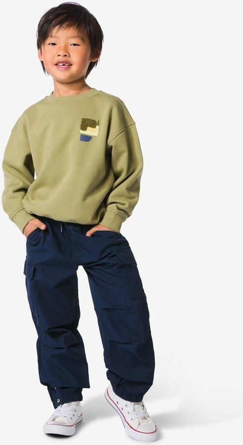 HEMA Kinderbroek Regular Fit Cargo Donkerblauw (donkerblauw)