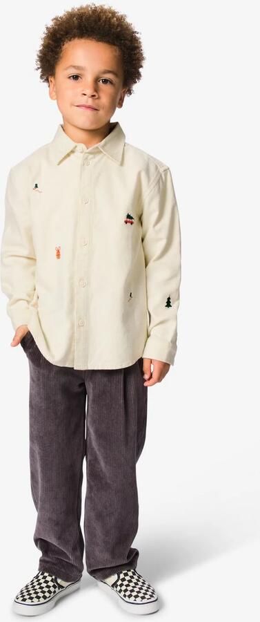 HEMA Kinderbroek Regular Fit Corduroy Grijs
