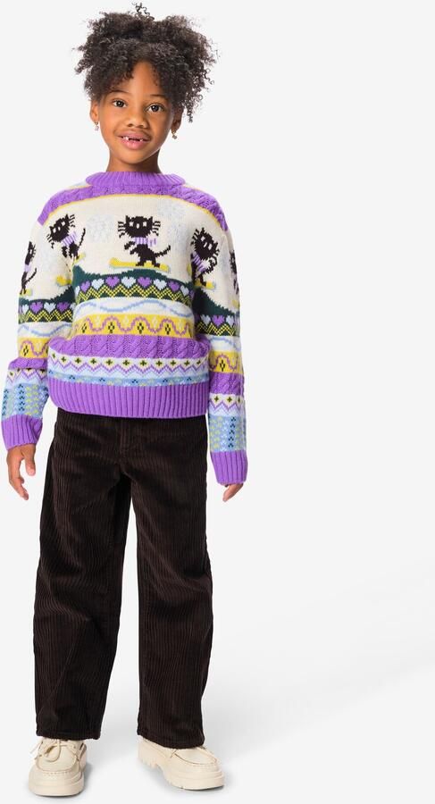 HEMA Kinderbroek Regular Fit Rib Chocoladebruin