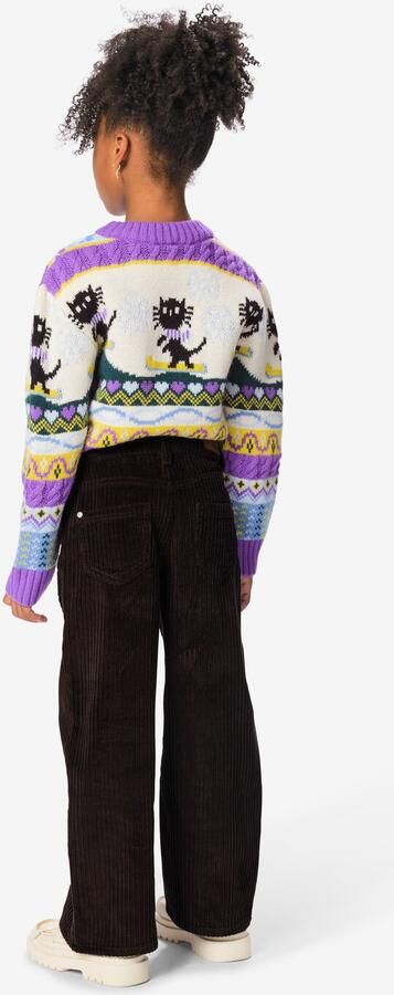 HEMA Kinderbroek Regular Fit Rib Chocoladebruin - Foto 2