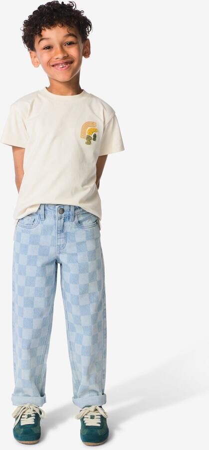 HEMA Kinderbroek Regular Fit Ruiten Blauw (blauw)