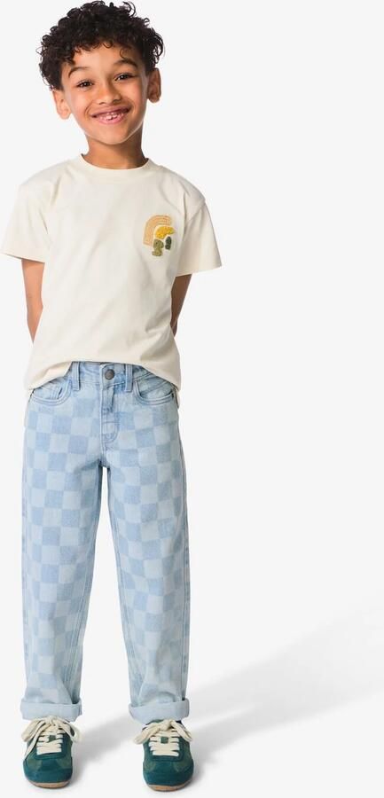 HEMA Kinderbroek Regular Fit Ruiten Blauw (blauw)