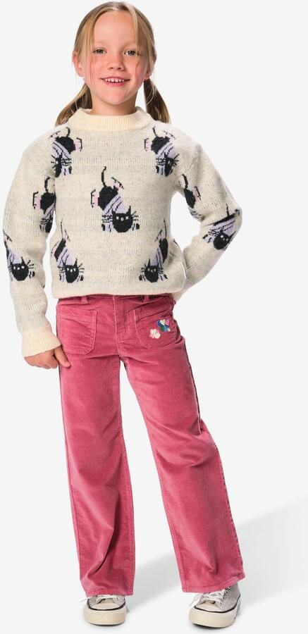 HEMA Kinderbroek Regular Fit Velours Oudroze