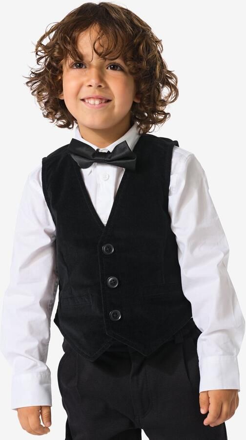 HEMA Kindergilet Velvet Zwart (zwart) - Foto 2