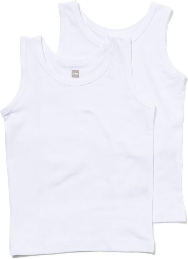 HEMA Kinder Hemden Basic Stretch Katoen 2 Stuks Wit (wit)