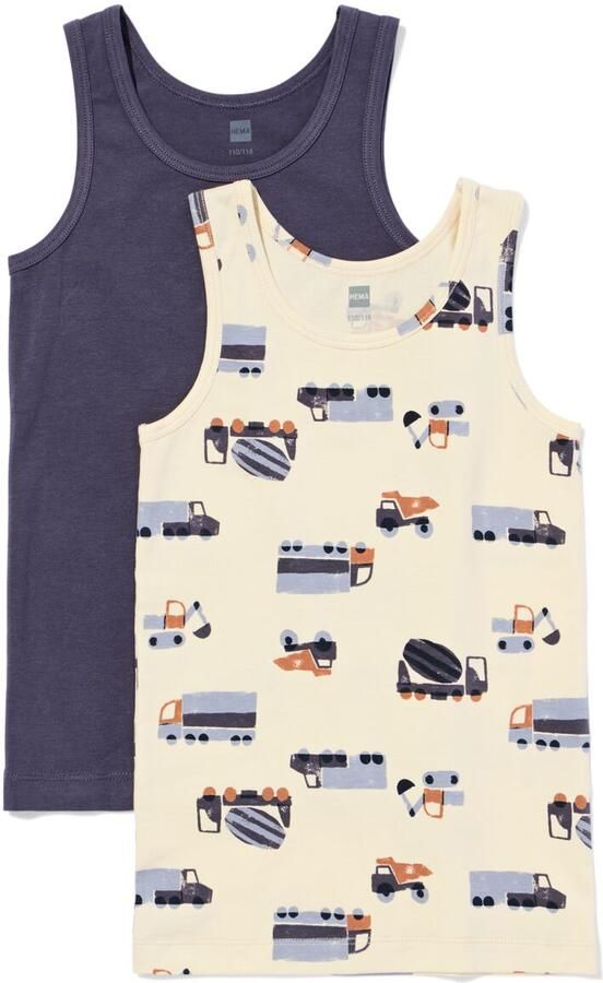 HEMA Kinderhemden Auto 2 Stuks Gebroken Wit (gebroken wit) - Foto 2