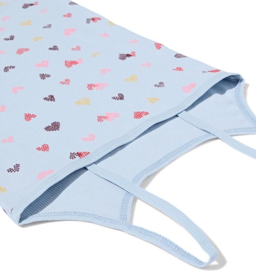 HEMA Kinderhemden Rib Hartjes 2 Stuks Blauw (blauw) - Foto 2