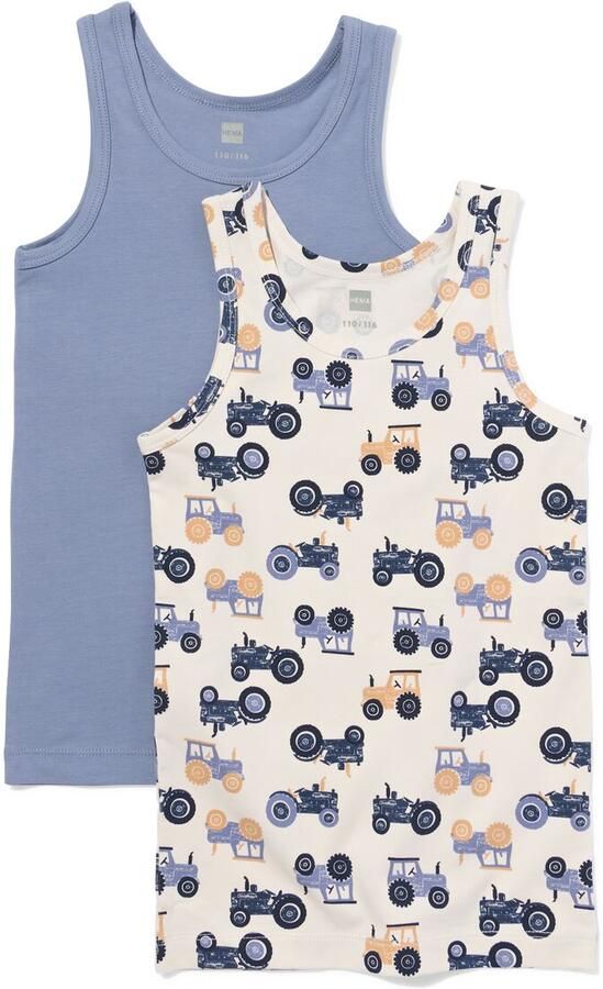 HEMA Kinderhemden Tractor 2 Stuks Blauw (blauw)