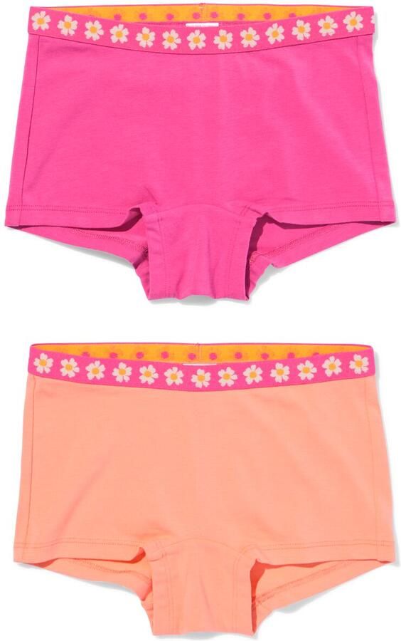 HEMA Kinderhipsters Bloemen 2 Stuks Perzik (perzik)