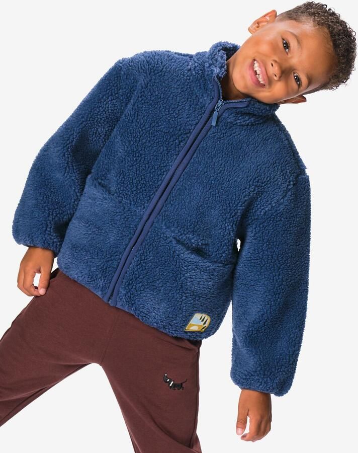 HEMA Kinderjas Teddy Fleece Blauw (blauw)