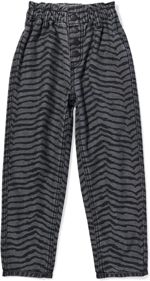 HEMA Kinderjeans Omkeerkeerbaar Effen En Print Zwart (zwart)