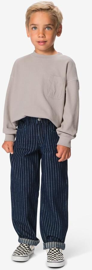 HEMA Kinderjeans Regular Fit Strepen Donkerblauw (donkerblauw)