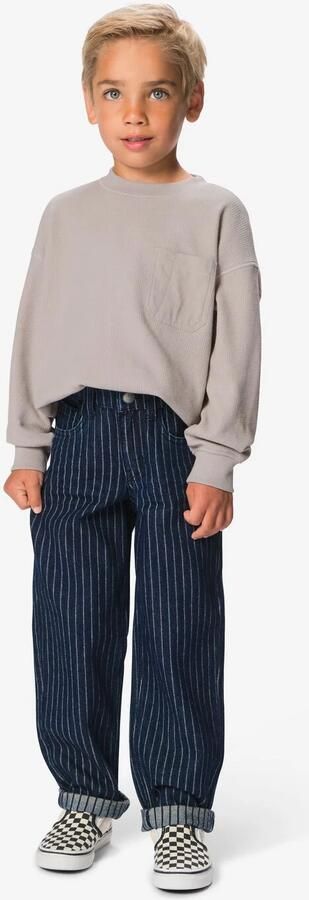 HEMA Kinderjeans Regular Fit Strepen Donkerblauw (donkerblauw)