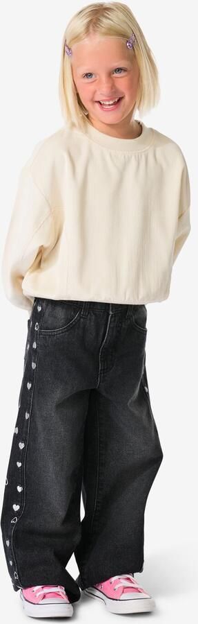 HEMA Kinderjeans Wide Fit Zwart (zwart)