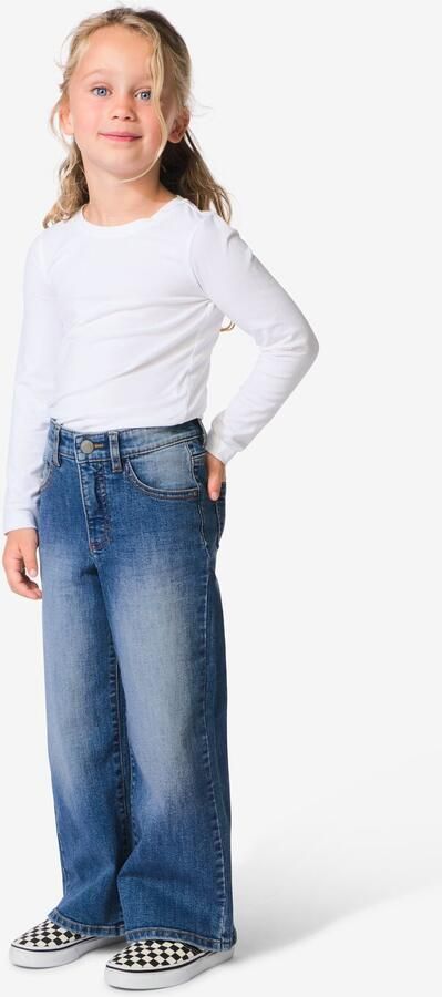 HEMA Kinderjeans Wijd Middenblauw (middenblauw) - Foto 4