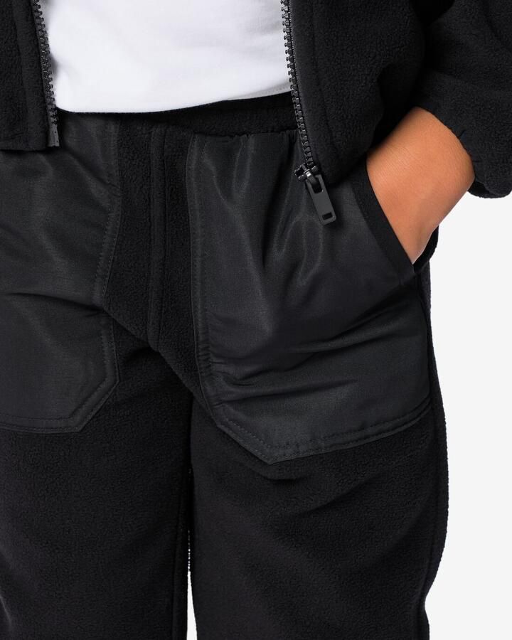 HEMA Kinderjoggingbroek Regular Fit Fleece Zwart - Foto 2