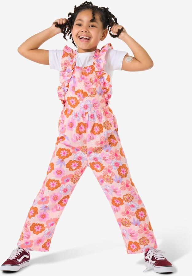 HEMA Kinderjumpsuit Bloemen Roze (roze)