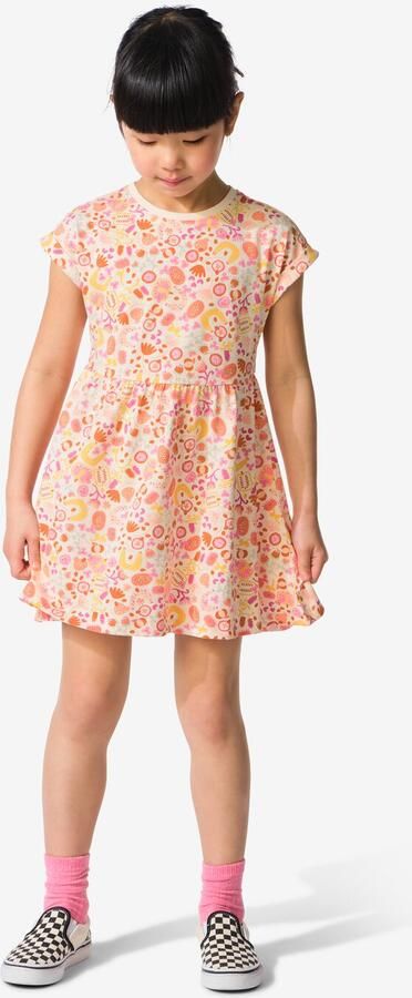 HEMA Kinderjurk A-lijn Bloemen Ecru (ecru)