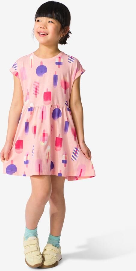 HEMA Kinderjurk A-lijn Ijsjes Lichtroze (lichtroze)
