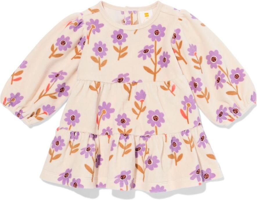 HEMA Kinderjurk Bloemen Ecru (ecru)