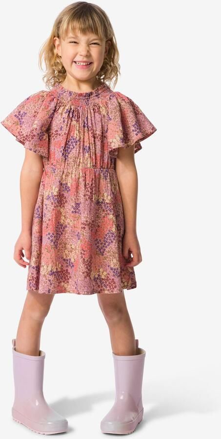 HEMA Kinderjurk Bloemen Lichtroze (lichtroze)