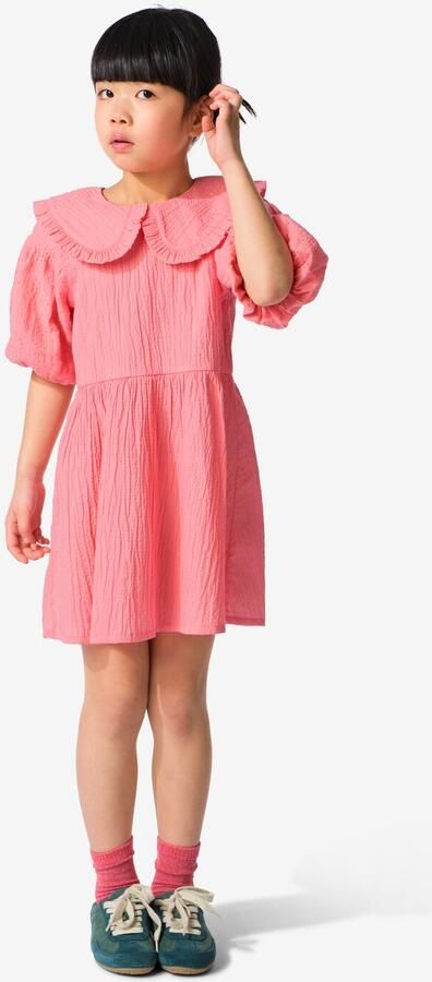 HEMA Kinderjurk Jersey Geborduurd Roze (roze)