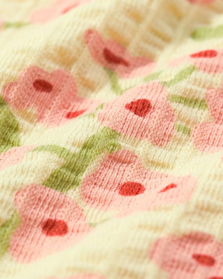 HEMA Kinderjurk Regular Fit Rib Bloemen Lichtgeel (lichtgeel) - Foto 2