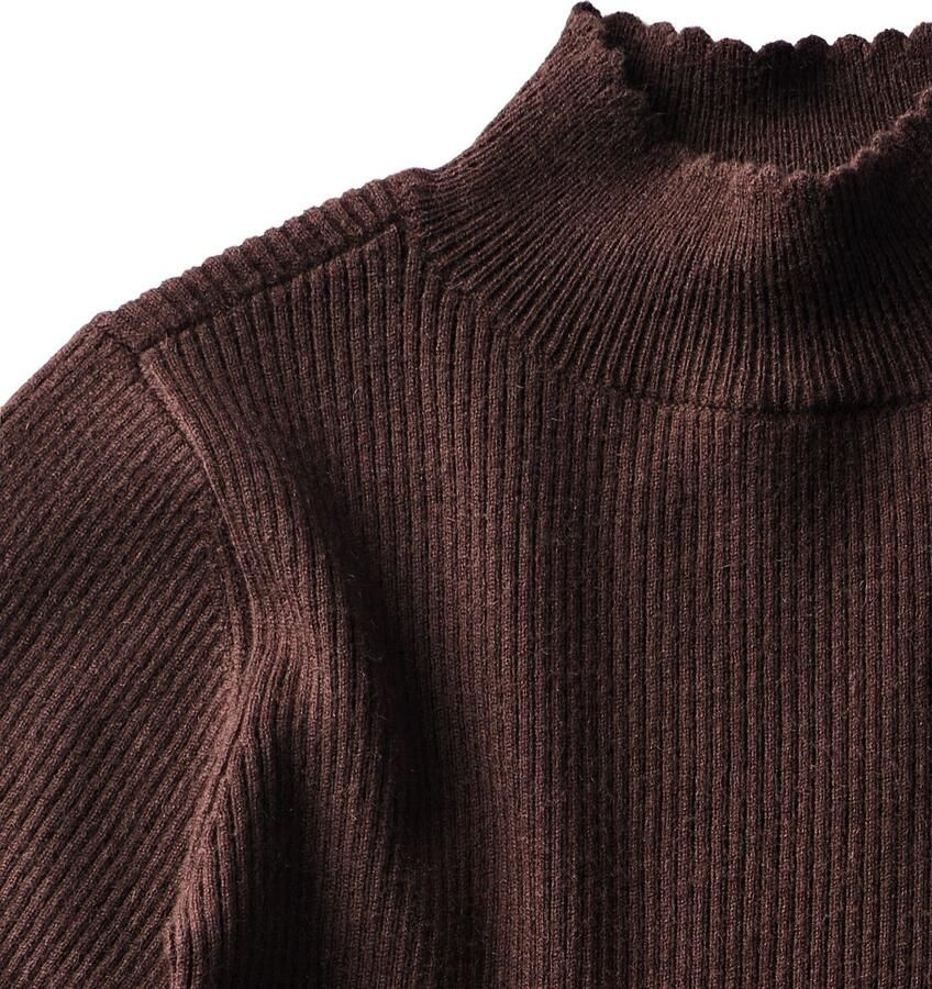 HEMA Kinderjurk Regular Fit Rib Chocoladebruin - Foto 2