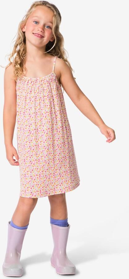 HEMA Kinderjurk Wijd Bloemen Ecru (ecru)
