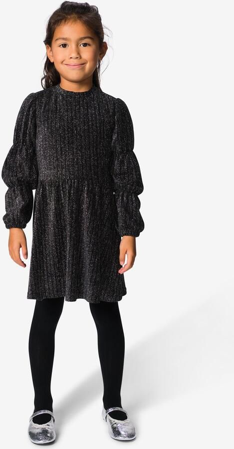 HEMA Kinderjurk Wijd Rib Zwart